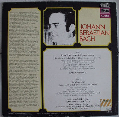 Johann Sebastian Bach, Barry McDaniel : Kreuzstabkantate / Ich Habe Genug (LP, Album)