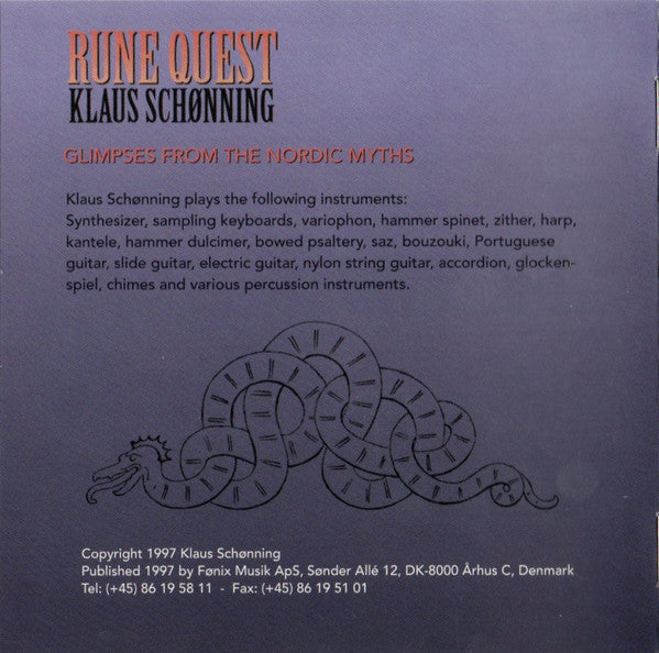 Klaus Schønning : Rune Quest (CD, Album)