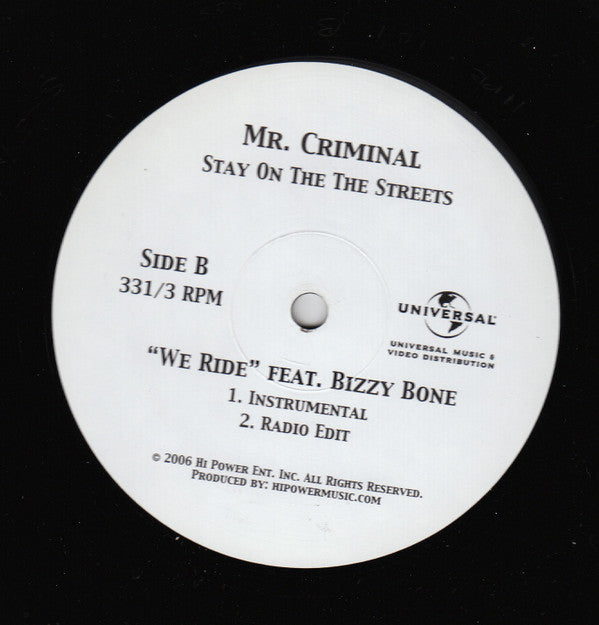 Bizzy Bone / Mr. Criminal : We Ride (12")