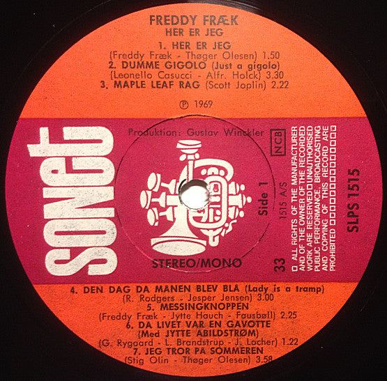 Freddy Fræk : Her Er Jeg (LP, Album, RE)