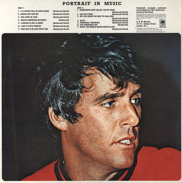 Burt Bacharach : Portrait In Music (LP, Comp, RE, Tex)