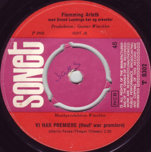 Flemming Arleth : Vi Har Premiere (7", Single)