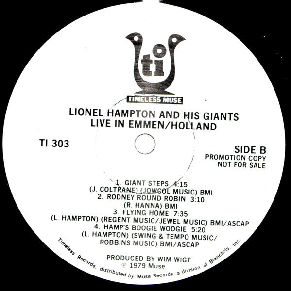 Lionel Hampton : Lionel Hampton And His Giants Live In Emmen/Holland (LP, Promo, Alb)