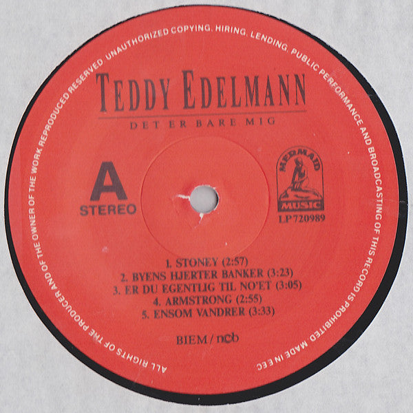 Teddy Edelmann : Det Er Bare Mig (LP, Album)