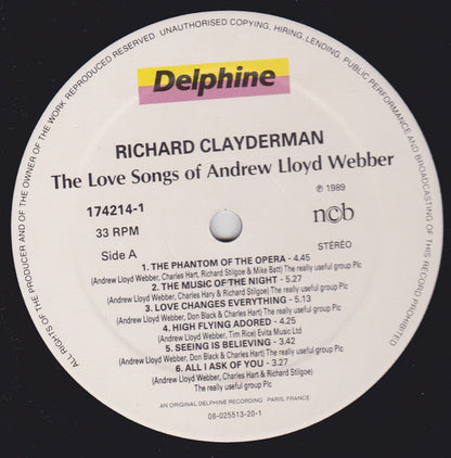 Richard Clayderman : The Love Songs Of Andrew Lloyd Webber (LP, Album)