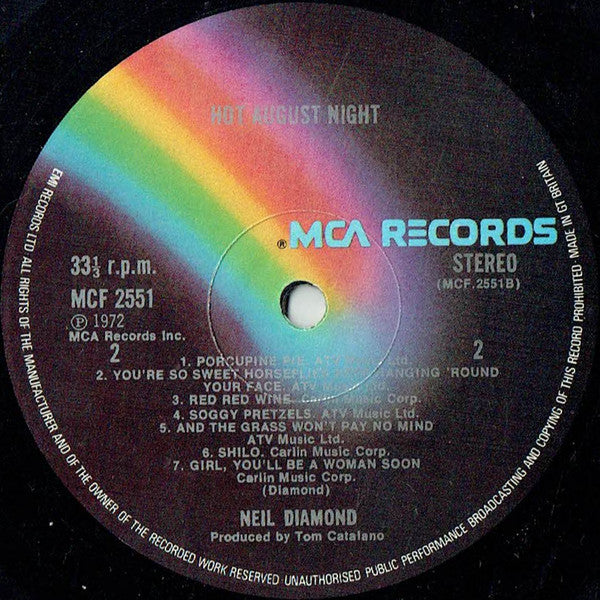 Neil Diamond : Hot August Night (2xLP, RE, Gat)