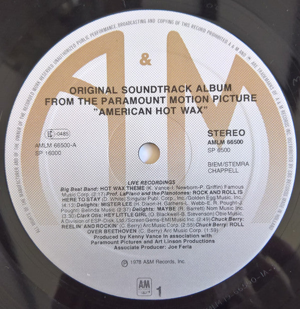 Various : The Original Soundtrack Album From The Paramount Motion Picture "American Hot Wax" (2xLP, Album, Comp, Mono)