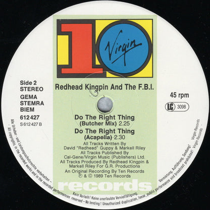 Redhead Kingpin And The FBI : Do The Right Thing (12", Single)