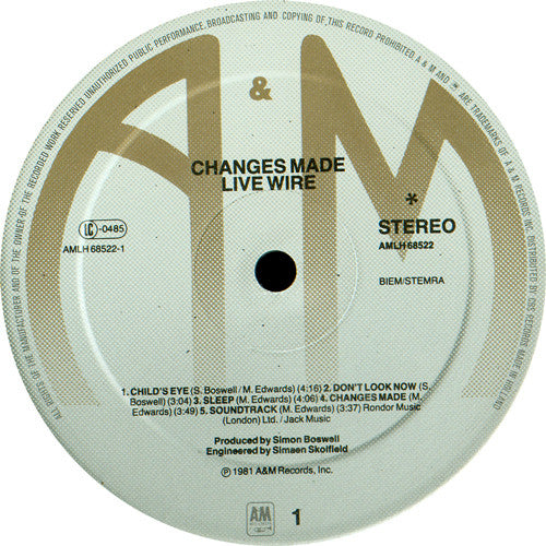 Live Wire (3) : Changes Made (LP, Album)