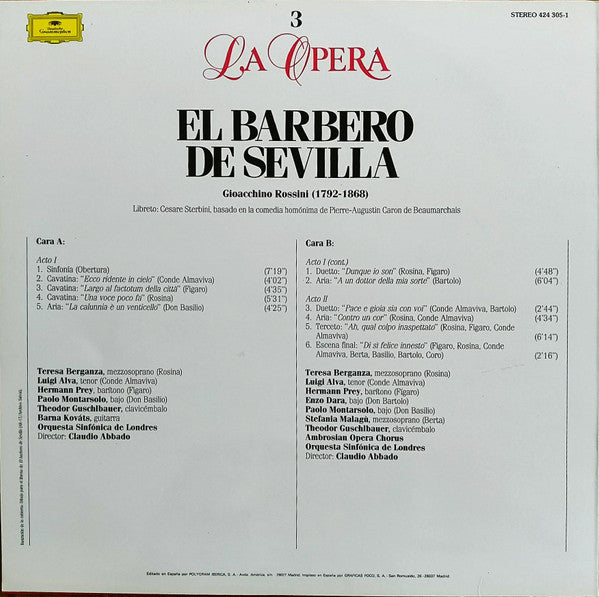 Gioacchino Rossini : El Barbero de Sevilla (LP)