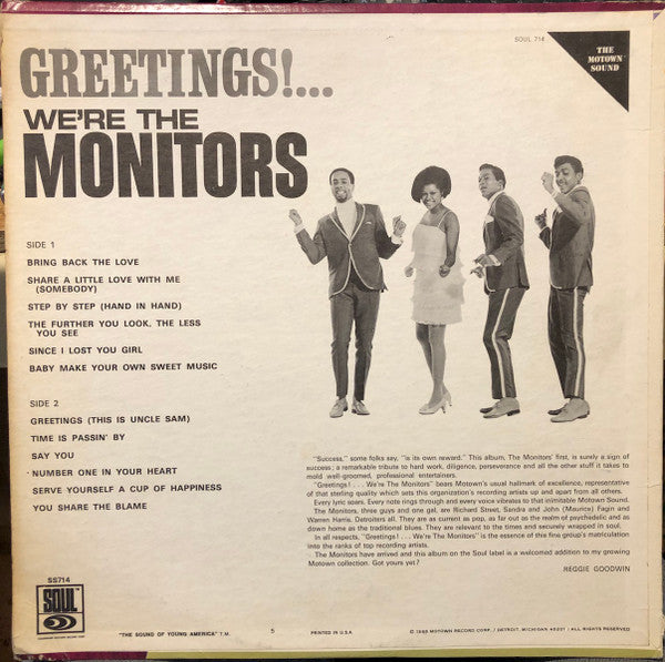 The Monitors : Greetings!... We're The Monitors (LP, Album, Hol)