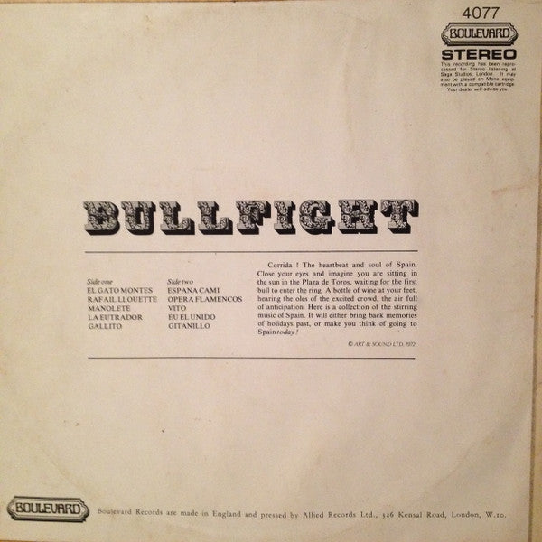 Various : Bullfight (LP, Comp)