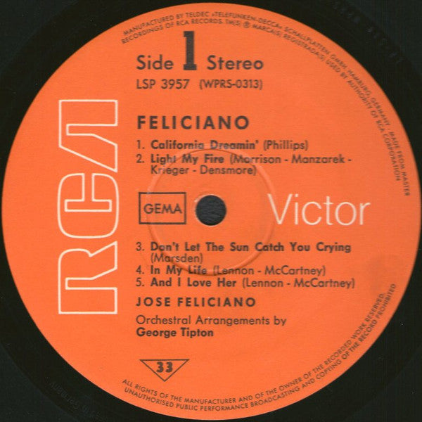 José Feliciano : Feliciano! (LP, Album, RP)