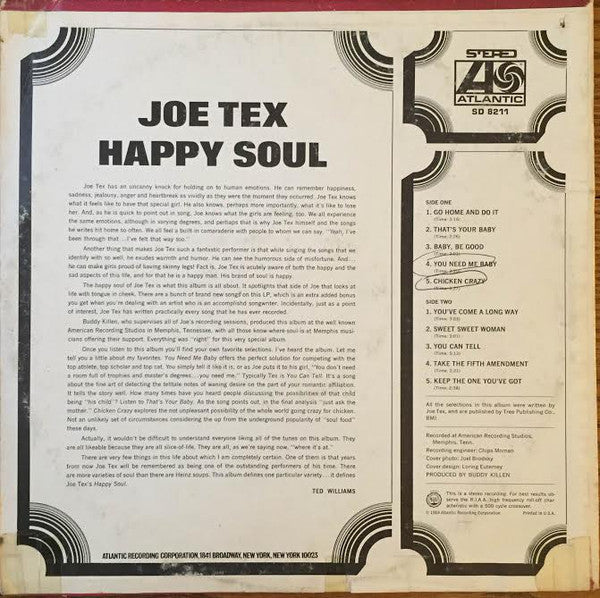 Joe Tex : Happy Soul (LP, Album, Pre)