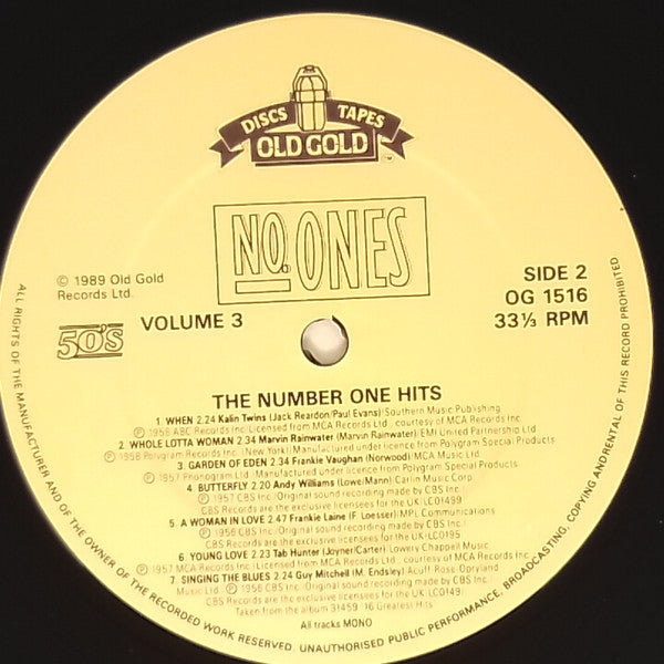 Various : 50's No.1's Volume 3 (LP, Comp, Mono)