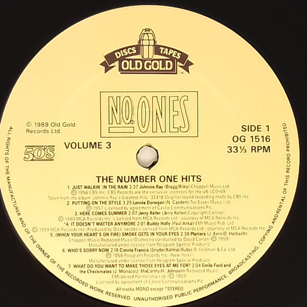 Various : 50's No.1's Volume 3 (LP, Comp, Mono)