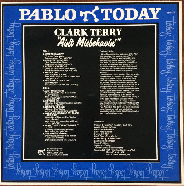 Clark Terry : Ain't Misbehavin' (LP, Album)