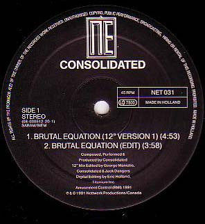 Consolidated : Brutal Equation (Remixes) (12")