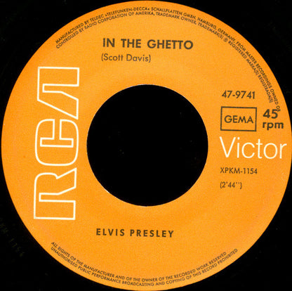 Elvis Presley : In The Ghetto (7", Single)