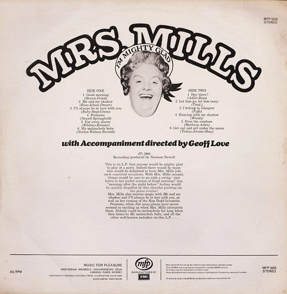 Mrs. Mills : I'm Mighty Glad (LP, Album, RE)