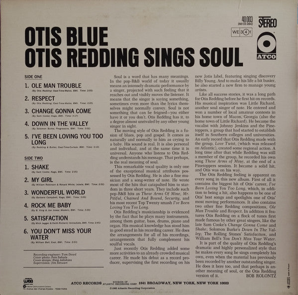 Otis Redding : Otis Blue / Otis Redding Sings Soul (LP, Album, RE, RP)