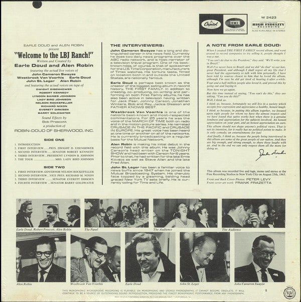 Earle Doud And Alen Robin : Welcome To The LBJ Ranch! (LP, Mono)