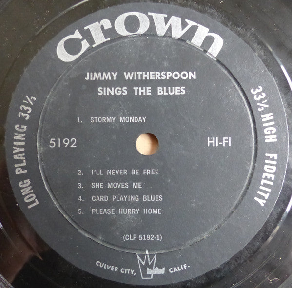 Jimmy Witherspoon : Sings The Blues (LP, Album, Mono)