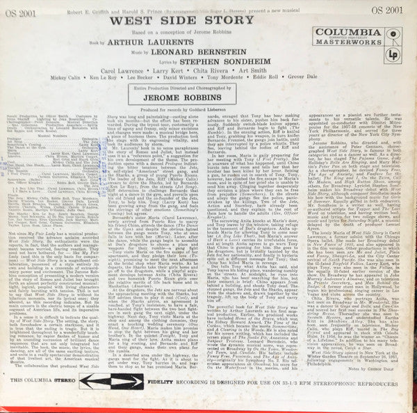 Leonard Bernstein, Jerome Robbins, Carol Lawrence, Larry Kert, Chita Rivera, Arthur Gordon Smith : West Side Story - Original Broadway Cast (LP, Pit)