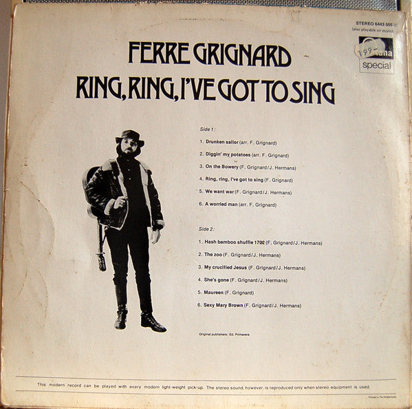 Ferre Grignard : Ring, Ring, I've Got To Sing (LP, Album, RE)