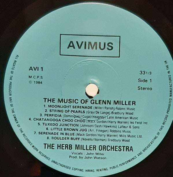 Herb Miller Orchestra : The Music Of Glenn Miller (LP, Comp)