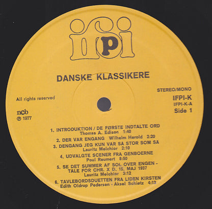 Various : Danske Klassikere (100 Years Of Recorded Sound - 1877-1977) (2xLP, Comp, Gat)