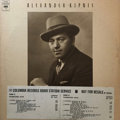 Alexander Kipnis : Great Performances Of Works By Brahms, Handel, Schubert, Schumann, Richard Strauss (LP, Album, Comp, Mono, Promo)