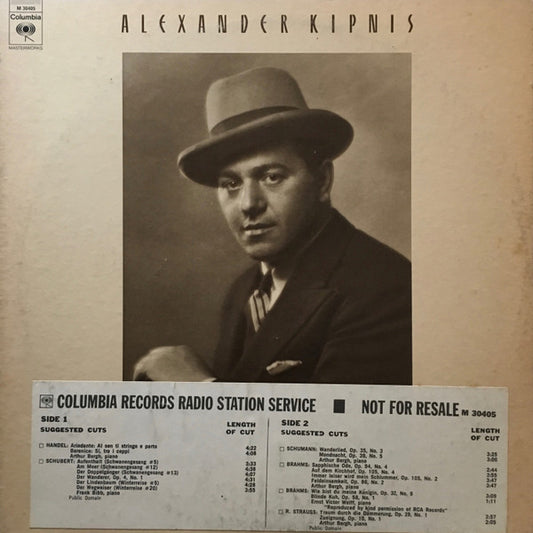 Alexander Kipnis : Great Performances Of Works By Brahms, Handel, Schubert, Schumann, Richard Strauss (LP, Album, Comp, Mono, Promo)