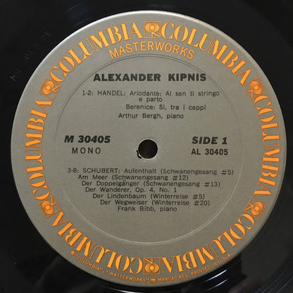 Alexander Kipnis : Great Performances Of Works By Brahms, Handel, Schubert, Schumann, Richard Strauss (LP, Album, Comp, Mono, Promo)