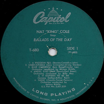 Nat King Cole : Ballads Of The Day (LP, Album, Mono)