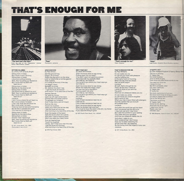 Peter Yarrow : That's Enough For Me (LP, Album, Promo, Gat)