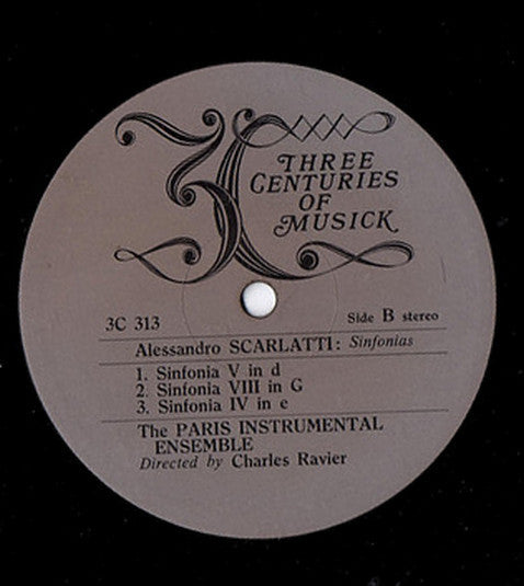 The Paris Instrumental Ensemble, Charles Ravier : A. Scarlatti: 6 Sinfonias (LP)