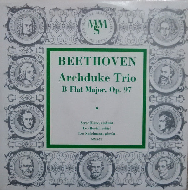 Ludwig van Beethoven : Trio B Flat Major, Op. 97 "Archduke" (10")