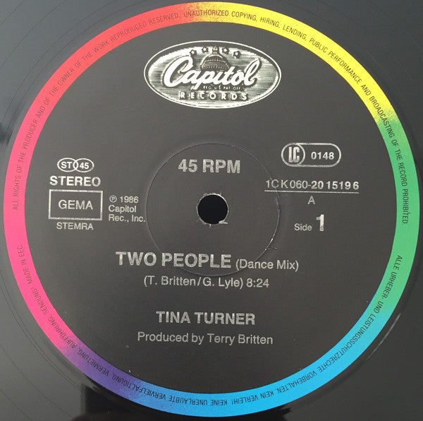 Tina Turner : Two People (12", Maxi)