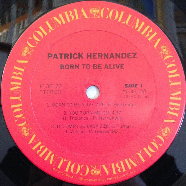 Patrick Hernandez : Born To Be Alive (LP, Album, Ter)