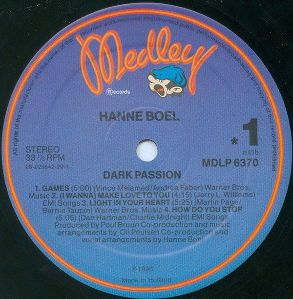 Hanne Boel : Dark Passion (LP, Album)