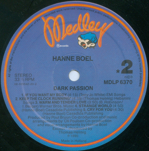 Hanne Boel : Dark Passion (LP, Album)