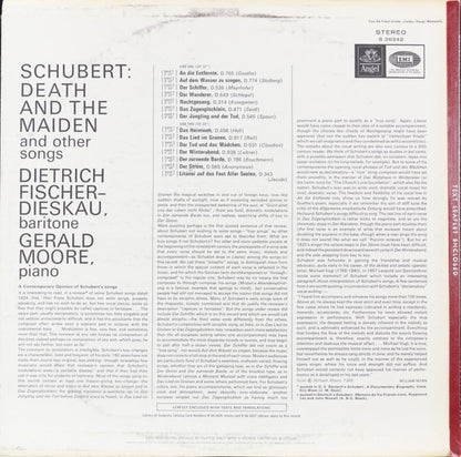 Franz Schubert, Dietrich Fischer-Dieskau, Gerald Moore : Death And The Maiden (And Other Songs) (LP)