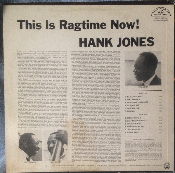 Hank Jones : This Is Ragtime Now! (LP, Album)