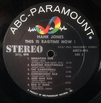 Hank Jones : This Is Ragtime Now! (LP, Album)