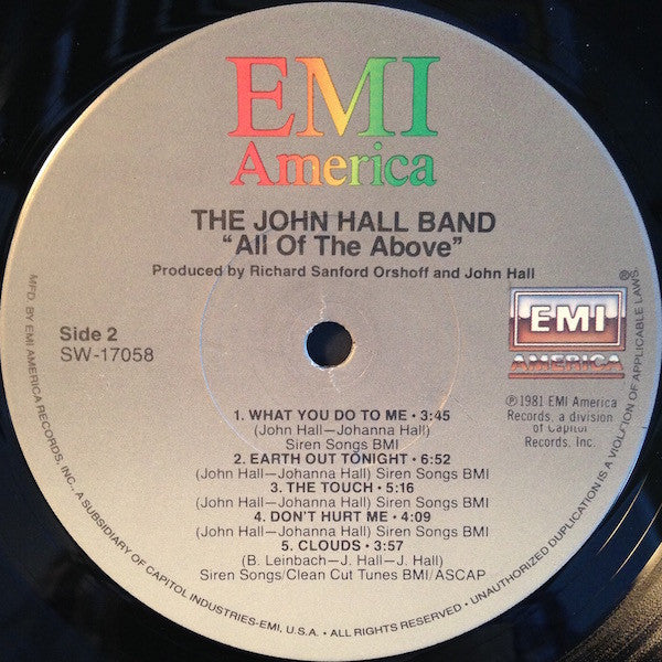 The John Hall Band : All Of The Above (LP, Album, Los)