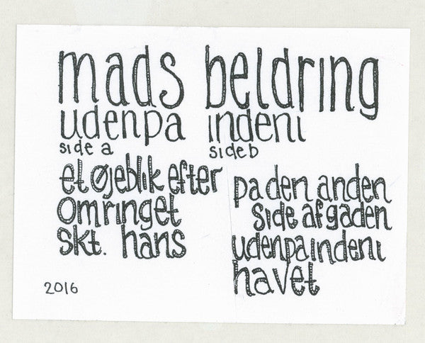 Mads Beldring : Udenpå Indeni (12", EP, Ltd, Han)