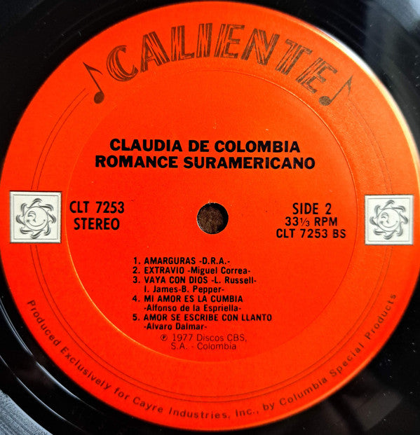 Claudia de Colombia : Romance Suramericano (LP, Album)