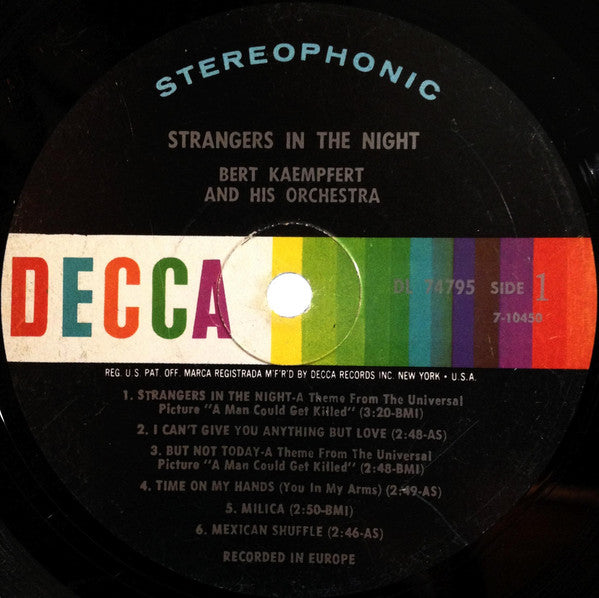 Bert Kaempfert & His Orchestra : Strangers In The Night (LP, Album, Glo)