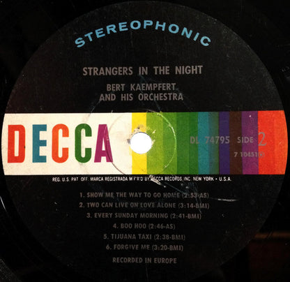 Bert Kaempfert & His Orchestra : Strangers In The Night (LP, Album, Glo)